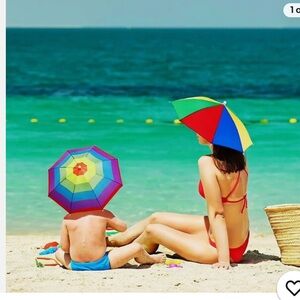 NWT Rainbow Umbrella Hat